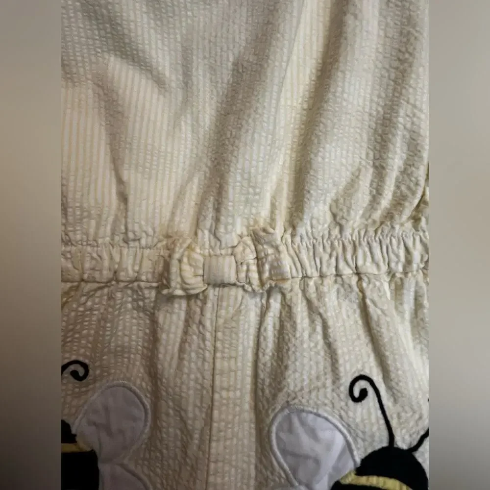Gymboree Girls Embroidered Bee Seersucker Romper - Busy Little Bee - Yelllow